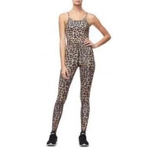 Good American NWT Precision Leopard Animal Slim Fit One Piece Bodysuit Jumpsuit